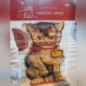 Vintage fabric cat craft